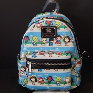NWT Loungefly DC superhero chibi lineup and wallet